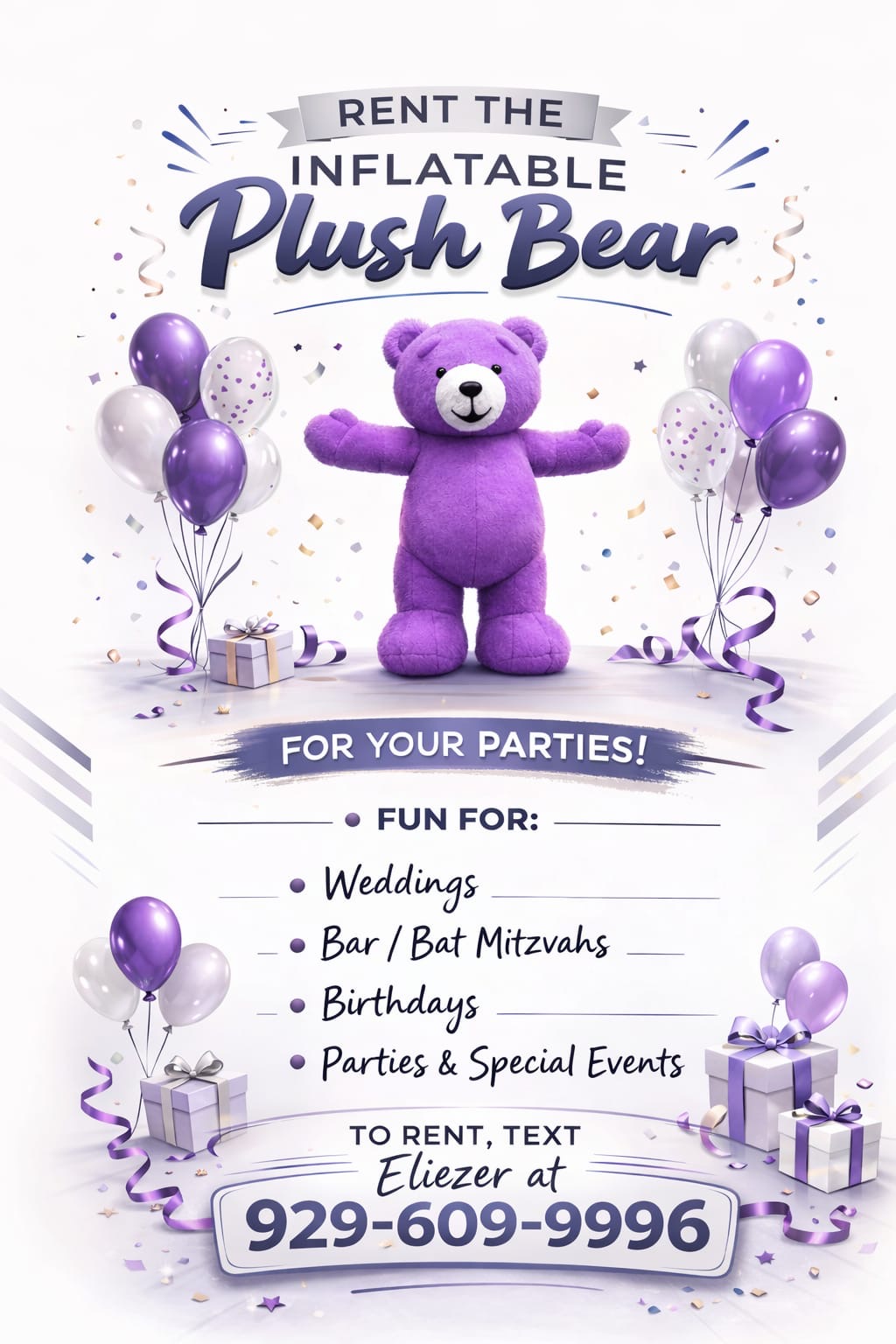 Inflatable Plush Bear Rental